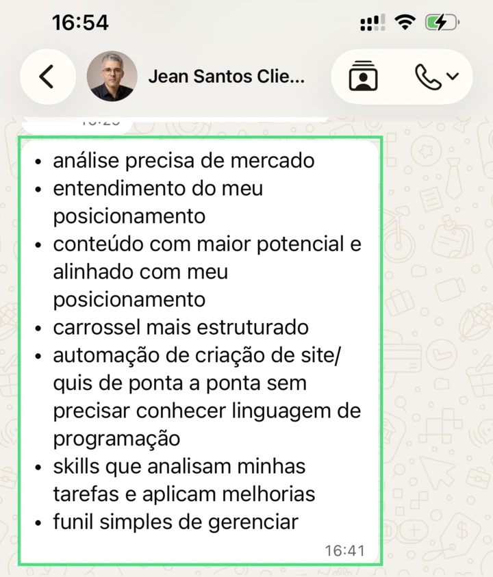 Mensagem de Jean sobre o LEON